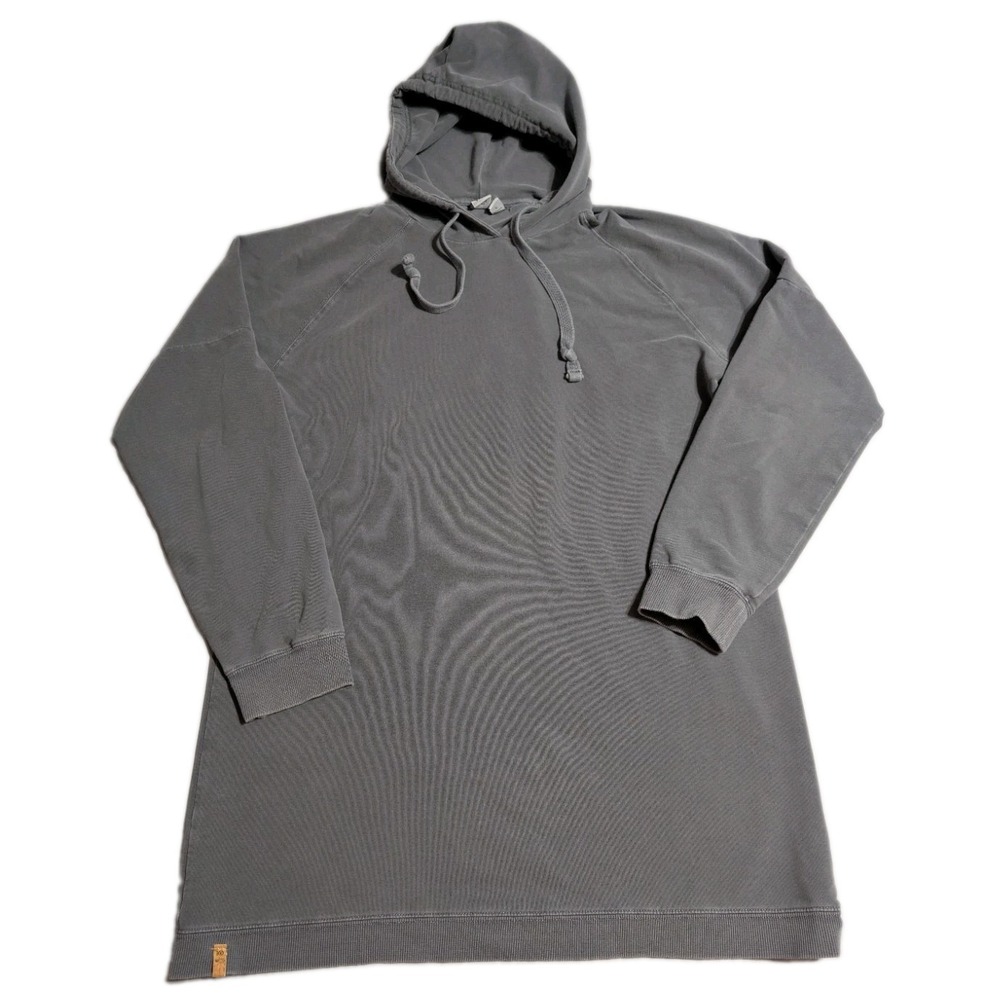 tentree Mens Large Longline Hoodie Gray Organic Cotton Pullover Sweatshirt L